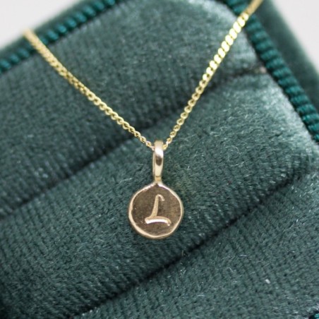 Initial necklace, dainty initial pendant, 9k or14k gold, uppercase or lowercase