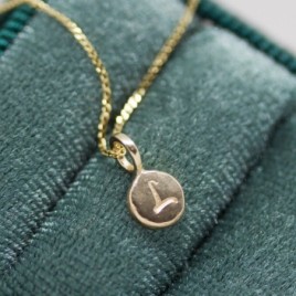 Initial necklace, dainty initial pendant, 9k or14k gold, uppercase or lowercase