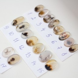 Dendritic agate ring, oval in solid gold