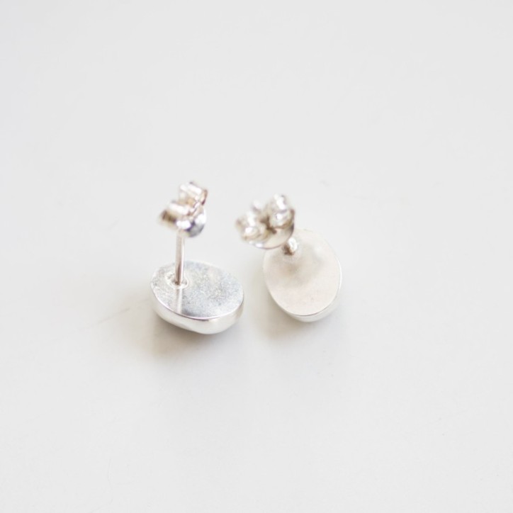 Moss Kyanite stud earrings, sterling silver
