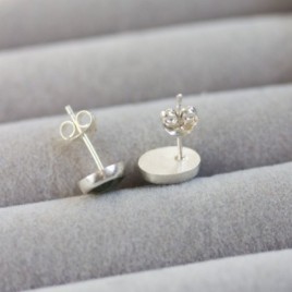Ocean green Kyanite stud earrings, sterling silver