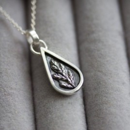 Thuja - nature inspired necklace with a Thuja leaf