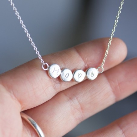 Personalized necklace, custom number of letters, sterling silver