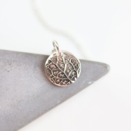 Leaf - nature inspired necklace with leaf texture