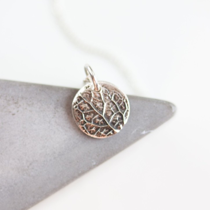 Leaf - nature inspired necklace with leaf texture