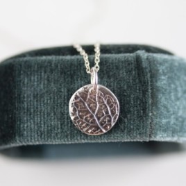 Leaf - nature inspired necklace with leaf texture