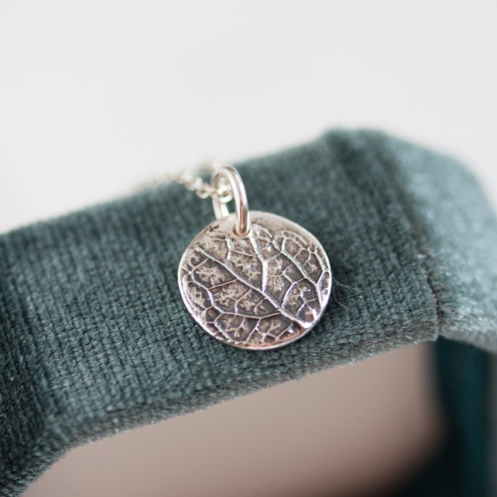 Leaf - nature inspired necklace with leaf texture
