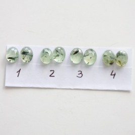 Rutilated Prehnite stud earrings, sterling silver