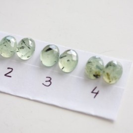 Rutilated Prehnite stud earrings, sterling silver