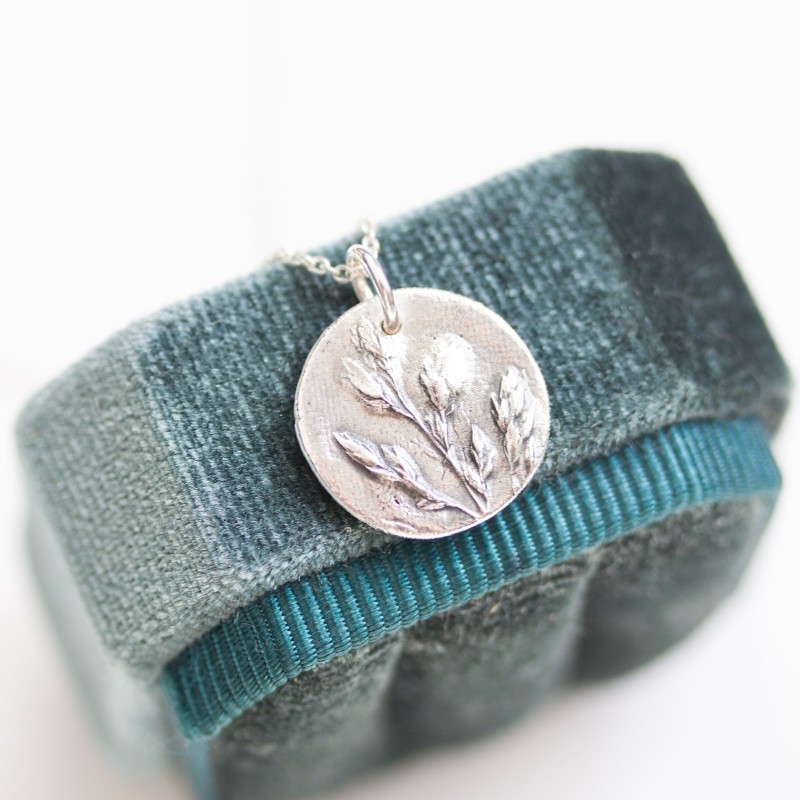 Grass - nature inspired necklace with grass flowers texture