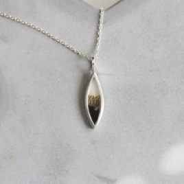 Dendritic agate necklace - unique necklace with rutilated dendritic agate stone