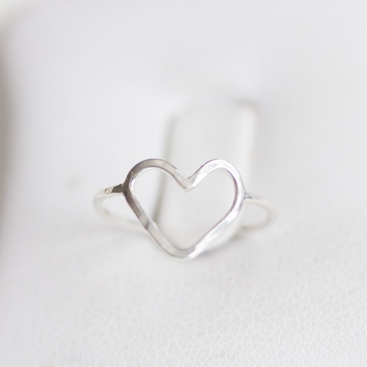 Heart ring - skinny hammered ring Heart ring - skinny hammered ring