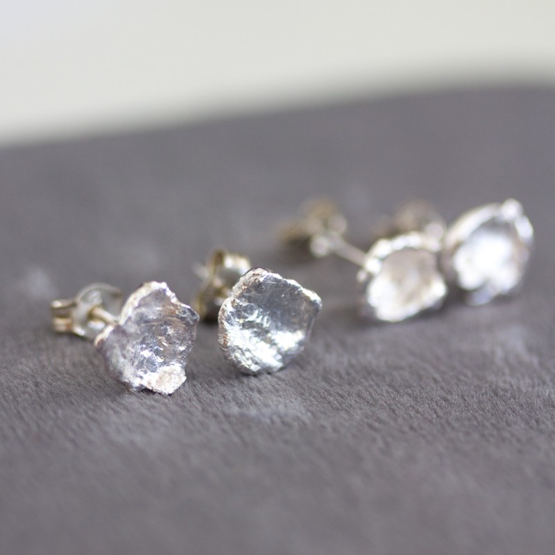 Water splash - stud earrings in sterling silver