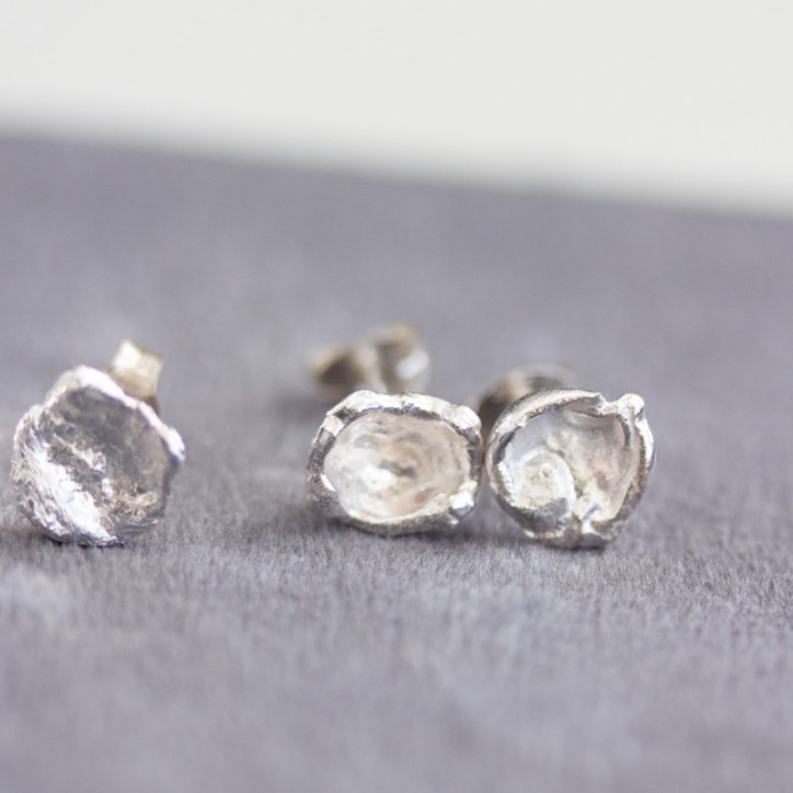 Water splash - stud earrings in sterling silver