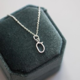 Handmade initial necklace, dainty initial pendant, sterling silver, lowercase