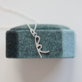 Handmade initial necklace, dainty initial pendant, sterling silver, lowercase