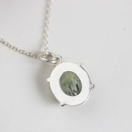 Prehnite necklace in sterling silver