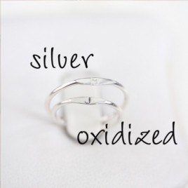 Monogram ring with hand stamped initial, stackable sterling silver ring