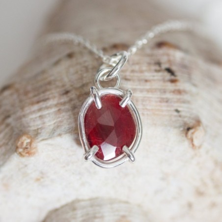 Freeform Andesine Labradorite necklace, sterling silver