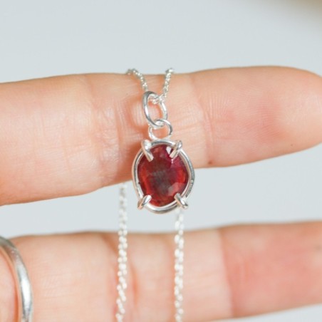 Freeform Andesine Labradorite necklace, sterling silver