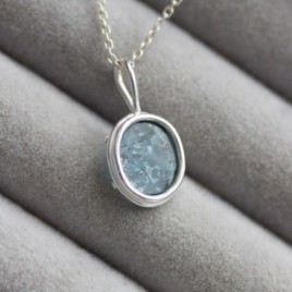Freeform Deep blue kyanite necklace, sterling silver