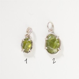 Peridot necklace, sterling silver