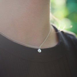 Initial necklace, dainty initial pendant, sterling silver, lowercase