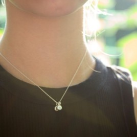Initial necklace, dainty initial pendant, sterling silver, uppercase