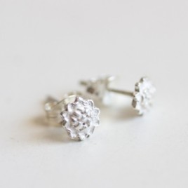 Sunflower stud earrings - sterling silver, simple every day earrings