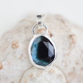 Blue-black Tourmaline necklace