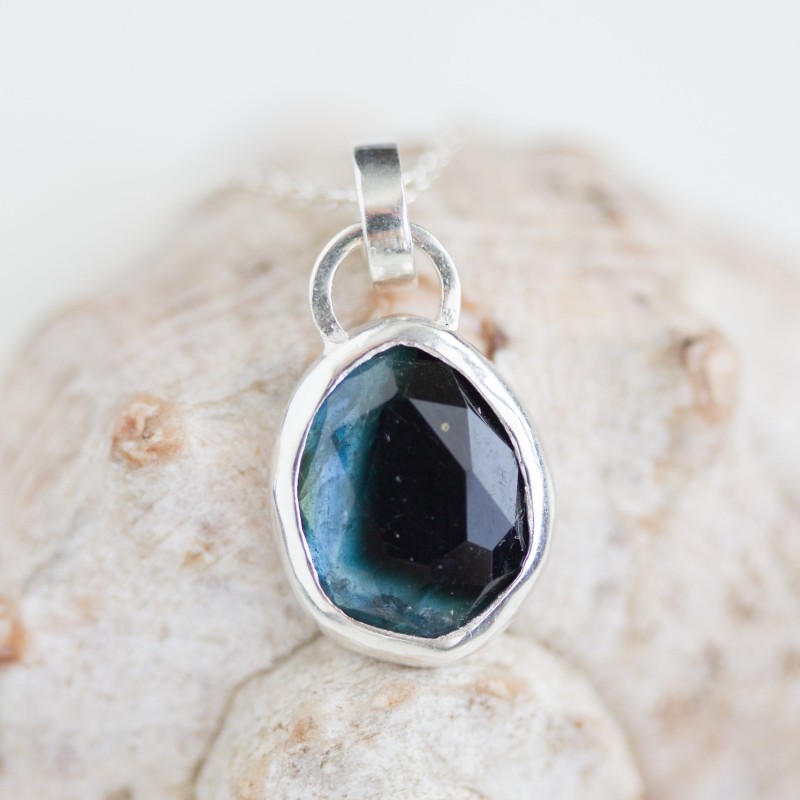 Blue-black Tourmaline necklace