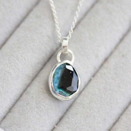 Blue-black Tourmaline necklace