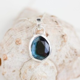 Blue-black Tourmaline necklace