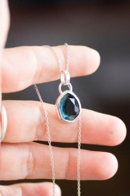 Blue-black Tourmaline necklace