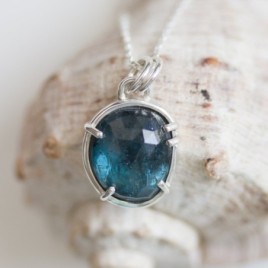 Kyanite necklace, sterling silver