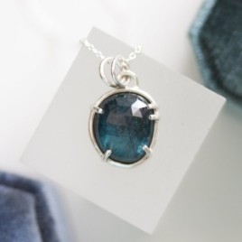 Kyanite necklace, sterling silver