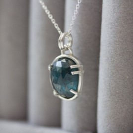 Kyanite necklace, sterling silver