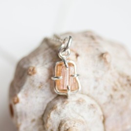 Raw Topaz necklace, sterling silver