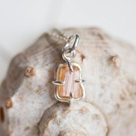 Raw Topaz necklace, sterling silver