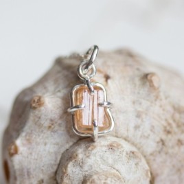 Raw Topaz necklace, sterling silver