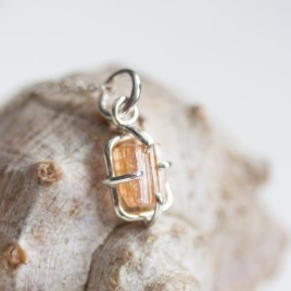 Raw Topaz necklace, sterling silver