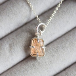 Raw Topaz necklace, sterling silver