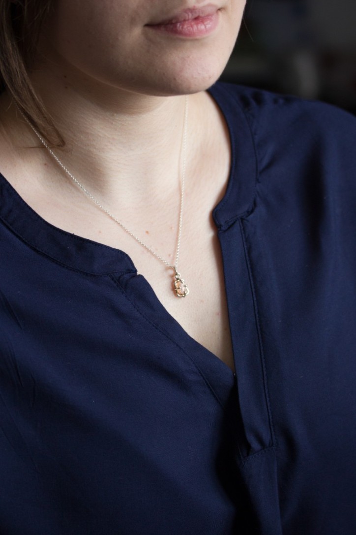 Raw Topaz necklace, sterling silver