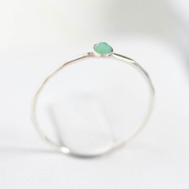 Chrysoprase ring - skinny stackable