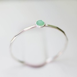 Chrysoprase ring - skinny stackable