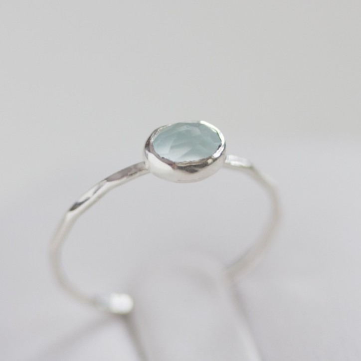 Oval Aquamarine ring - skinny stackable ring Oval Aquamarine ring - skinny stackable ring