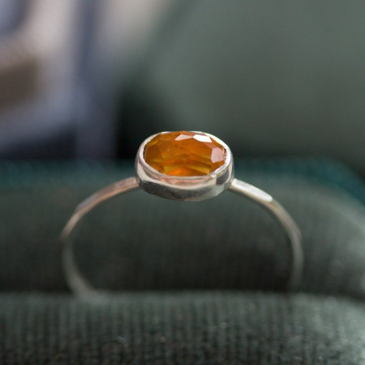 Oval Citrine ring - skinny stackable ring with rose cut Citrine stone Oval Citrine ring - skinny stackable ring with rose cut Citrine stone