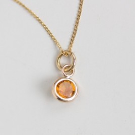 Tiny Citrine necklace - delicate gold necklace