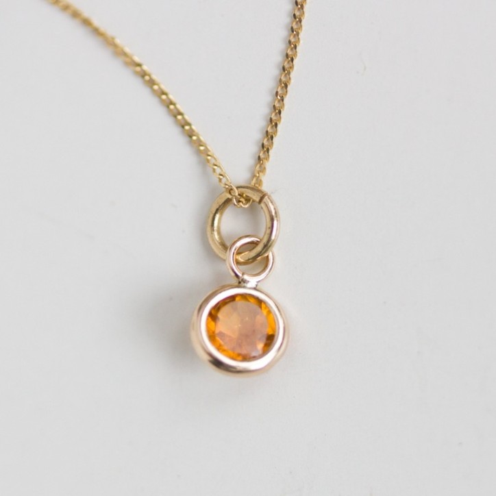 Tiny Citrine necklace - delicate gold necklace