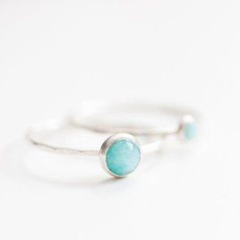Amazonite ring - skinny stackable